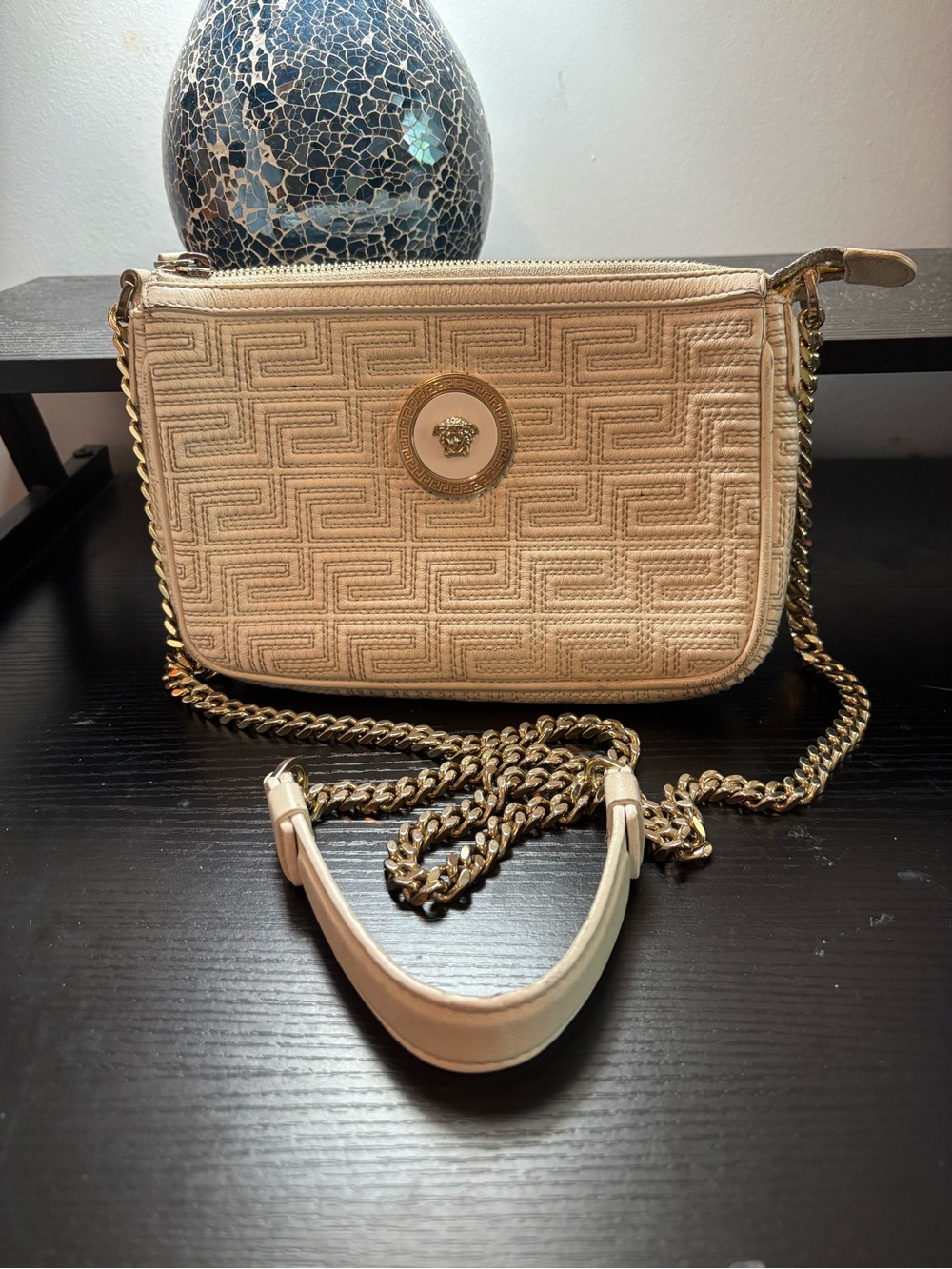 Versace Rare Archival Quilted Greca Medusa Camera Crossbody Bag-Lambskin Leather